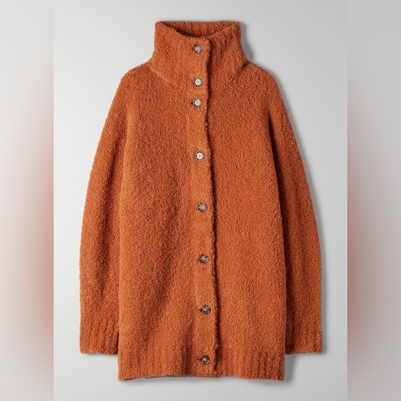 Aritzia Wilfred camel brown Karlis fuzzy alpaca cardigan jacket - XS NWT - Picture 4 of 4